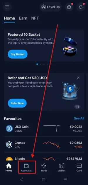 Paso 1 Crypto.com: Cambiar idioma a inglés antes de exportar documentos para evitar errores de formato