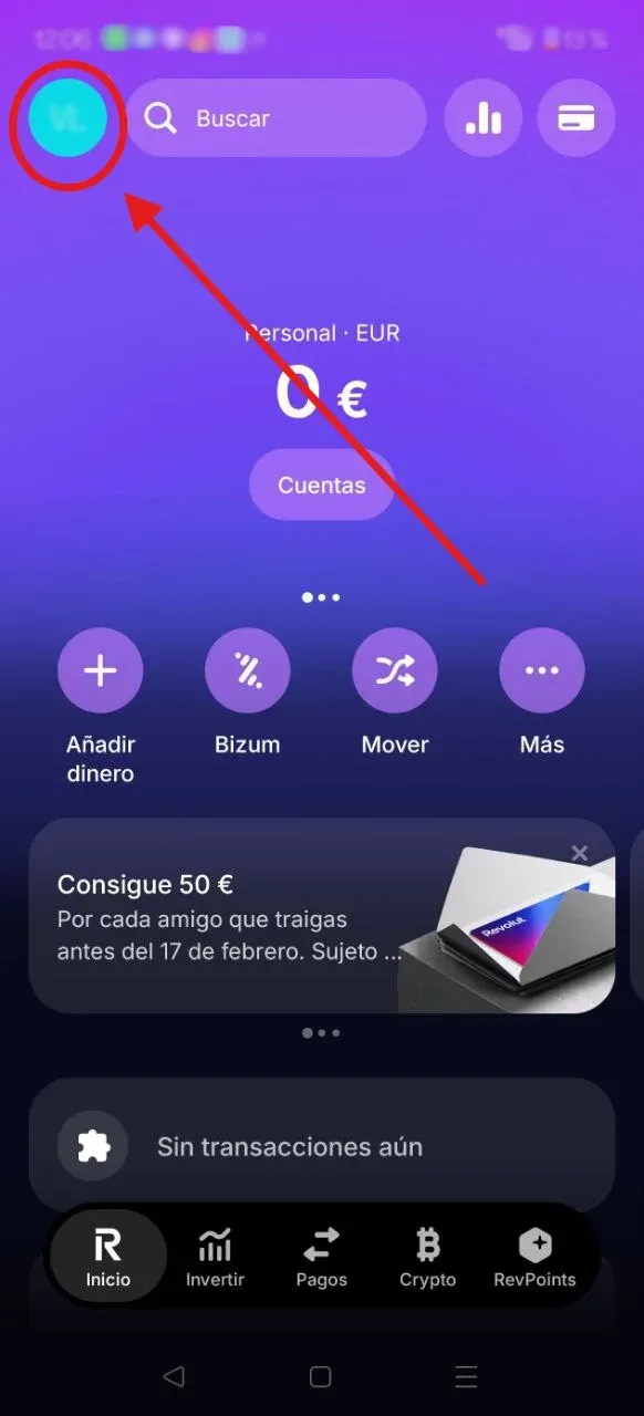 Paso 1: Toca tu perfil